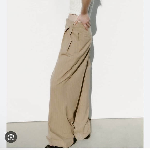 Zara striped wide leg pants bloggers fave NWT - Picture 6 of 6